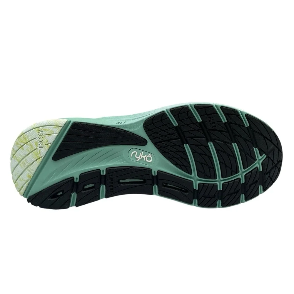 Ryka Euphoria Run Womens Athletic Shoes Size 7.5 Wide Width White/Green Sneakers